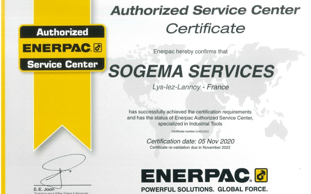 Notre certification Enerpac
